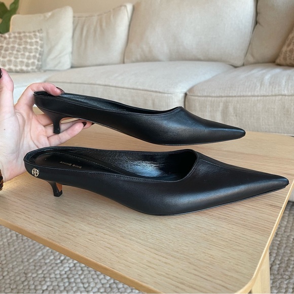 Anine Bing Rooney Kitten Heel Mules - Picture 7 of 11